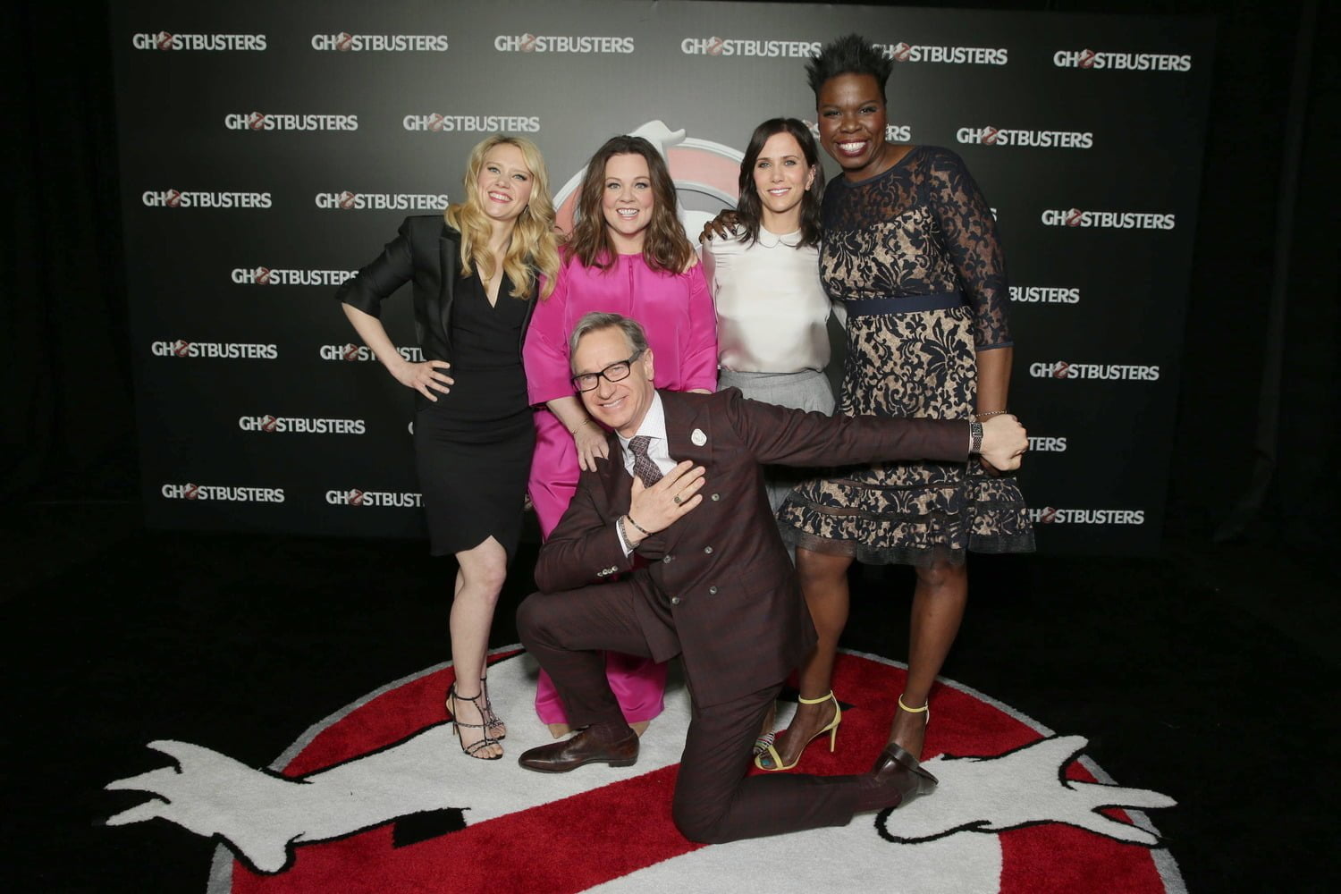 LAS VEGAS, NV - April 12th 2016 Kate McKinnon, Melissa McCarthy, Director/Writer Paul Feig, Kristen Wiig and Leslie Jones seen at Columbia Pictures "Ghostbusters" photo call at An Evening with Sony Pictures Entertainment: Celebrating The Summer of 2016 and Beyond at 2016 CinemaCon